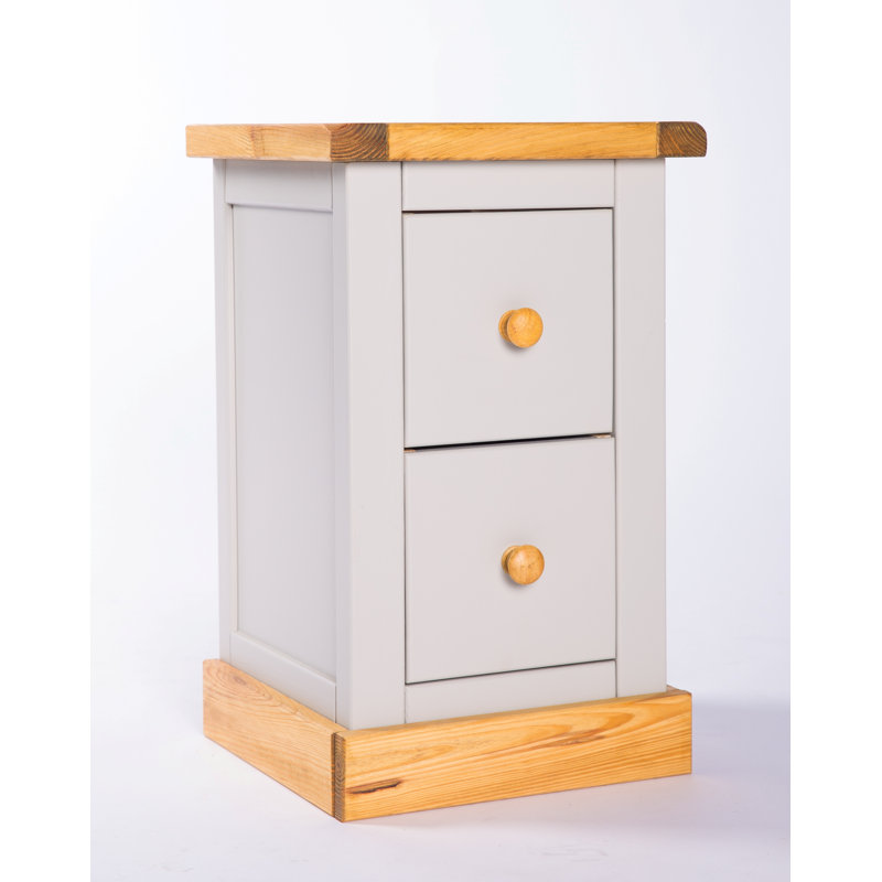 Engleman 35cm W Solid + Manufactured Wood Bedside Table, Waxed