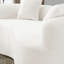 Courbé 66,95 po, tissu blanc, éponge à compression complète, sans installation, capacité de 350 lb, moderne et fonctionnel, velours, assemblage, confortable pour une détente familiale