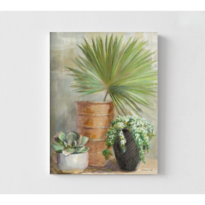 «Jardin intérieur II» par Danhui Nai, reproduction de peinture de plantes tropicales, art mural plantes dans un vase, reproduction de peinture à l'huile botanique, art mural encadré