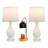 Farmhouse Table Lamps Set of 2 with USB C+A, 3-Way Dimmable Touch Lamps and 1PCS Candle Warmer Lamp