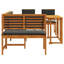 Ensemble de banc de jardin vidaXL 4 pièces en bois d'acacia massif brun-1542801801