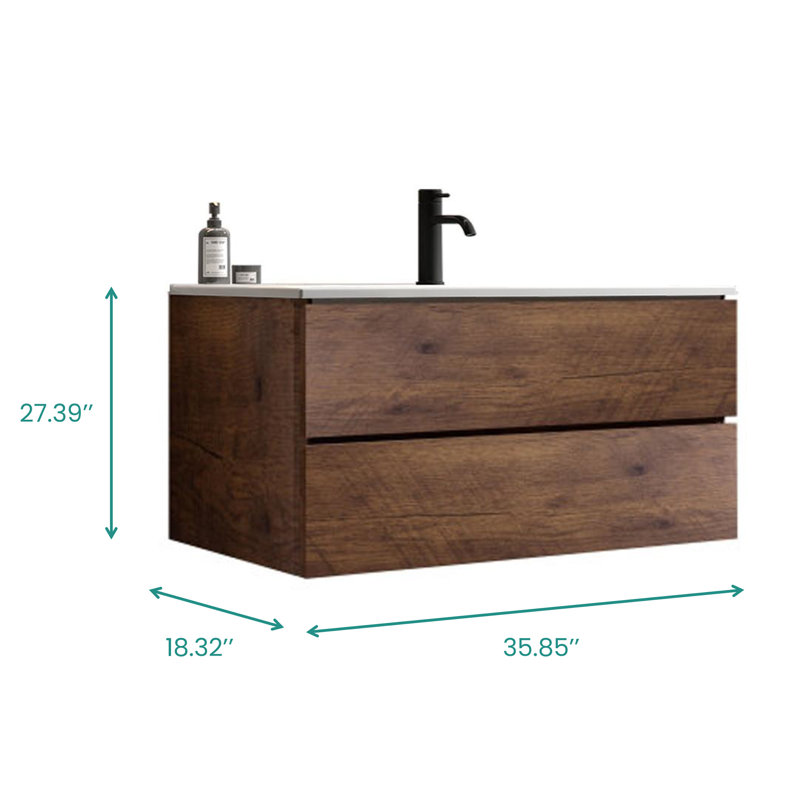 Meuble-lavabo spacieux en céramique à grain de bois pour une élégance moderne dans les salles de bain