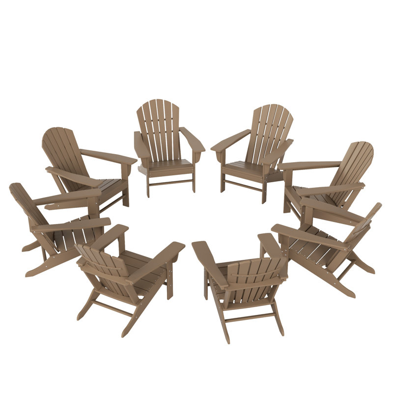 Altura Foldable Outdoor Adirondack Chair, Weather Wood