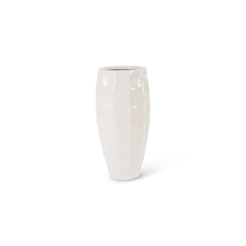 Mando Resin Pot Planter, 28" H x 13" W x 13" D, White