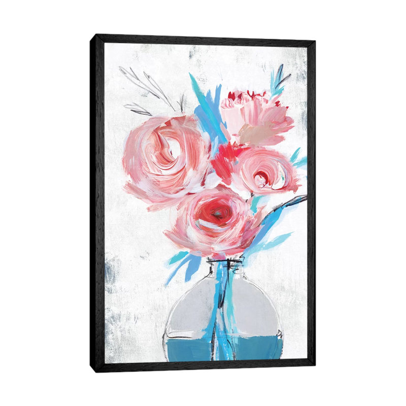 Blue Vase II by Isabelle Z - Painting on Canvas, 101.6 cm H x 66.04 cm W, Black Framed
