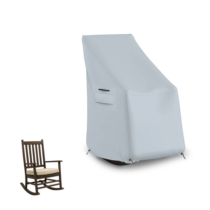 Waterproof Rocking Chair Cover, Heavy Duty Outdoor Furniture Cover With Drawstring, Buckles, Air Vent, Durable Fabric (Gray, 27.5"W X 32.5" D X 39" H)