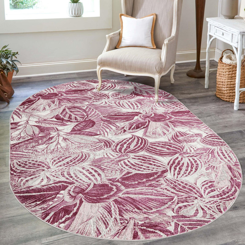 Tapis fuchsia_unique, Ovale 7 pi 10 po x 10 pi