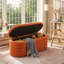 Banc de rangement luxueux avec repose-pieds ovale - Siège rembourré polyvalent avec rangement caché pour la chambre à coucher, le salon et le vestibule-131633206