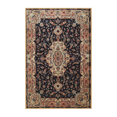 Tapis traditionnel noir / orange Octavian