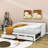 Elgan Twin Size Wood Daybed with Trundle and Drawers-1453600815