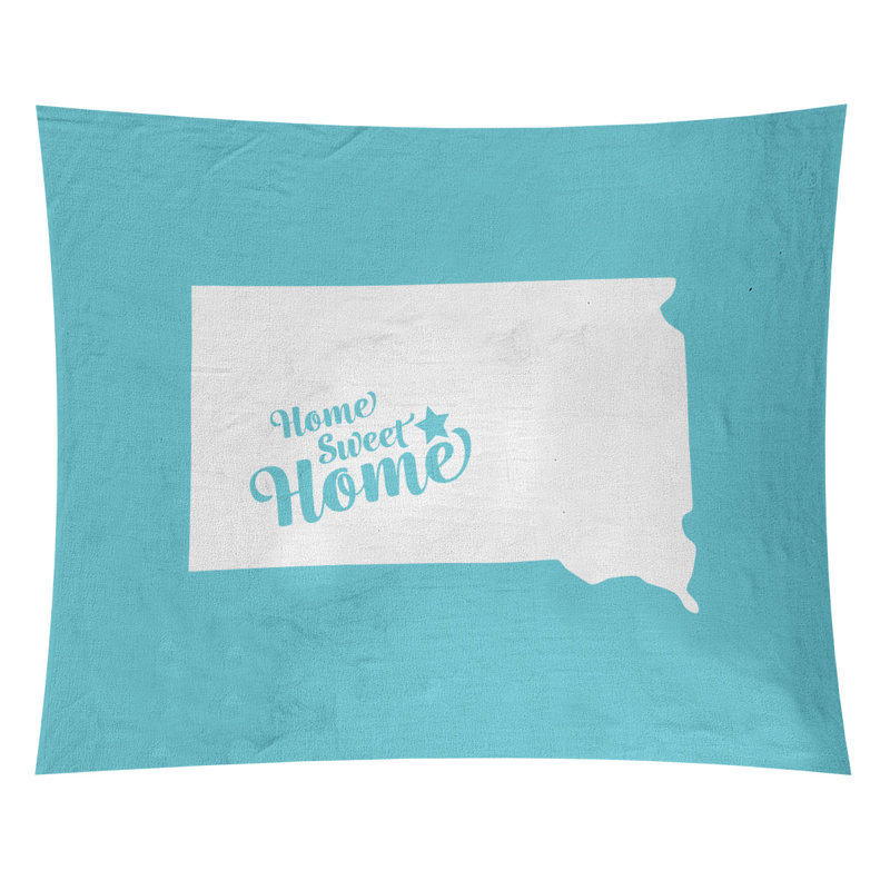 Tapisserie Home Sweet Pierre, H 80 po x l 68 po, Bleu sarcelle
