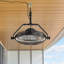 Ventilateur de plafond intérieur / extérieur noir mat 21 pouces avec lumière et télécommande, moteur à courant continu réversible imperméable Ip55, 6 vitesses
