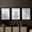 Arbre de Noël - Toile tendue avec châssis sur mesure - 3 pièces-1750120853-1750120858