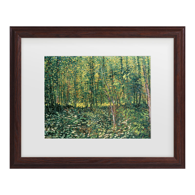 Vincent Van Gogh, «Trees and Undergrowth, 1887», art encadré mat, H 18,75 po x l 22,75 po x P 0,75 po, Brun