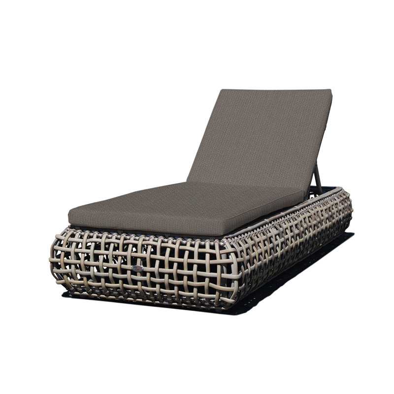 Dynasty Outdoor Chaise Lounge, Kubu Mushroom, Spectrum Graphite Sunbrella® Plainweave