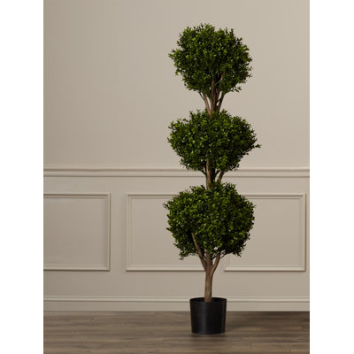 Faux Boxwood Topiary in Pot