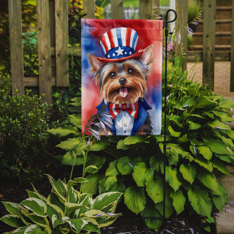 Drapeau patriotique du jardin américain, Yorkshire Terrier brun