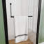 Porte de douche pivotante semi-sans cadre noir mat - verre trempé, largeur réglable, ajustement réversible, joint magnétique pour la salle de bain
