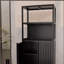 Bamboo storage cabinet, separate bathroom cabinet with 2 doors, floor cabinet organizer for living room, kitchen
