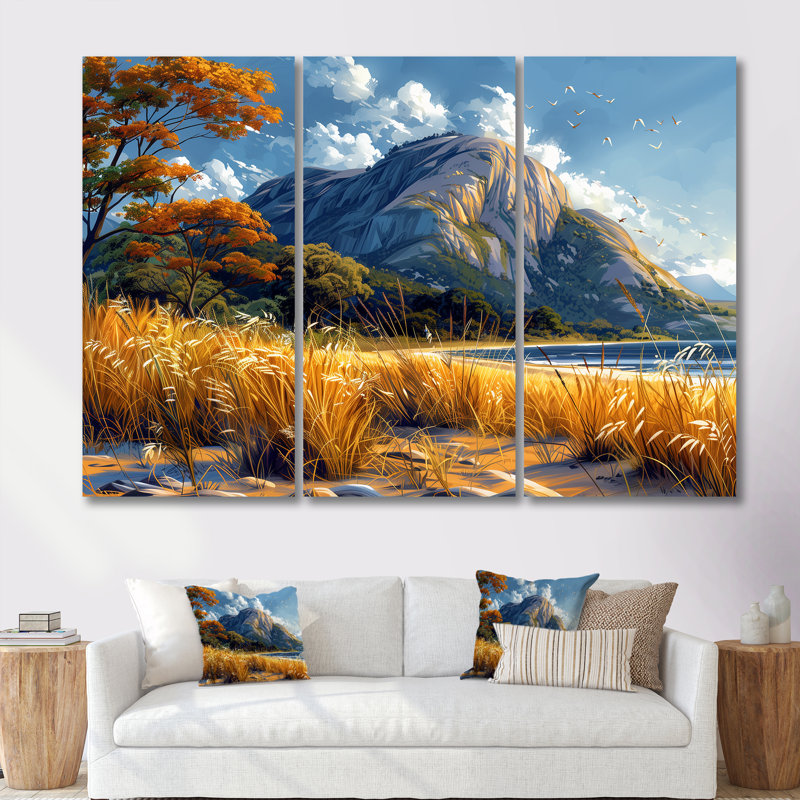 Clair - ensemble d'art mural plage, Toile tendue, H 32 po x l 48 po x P 1 po