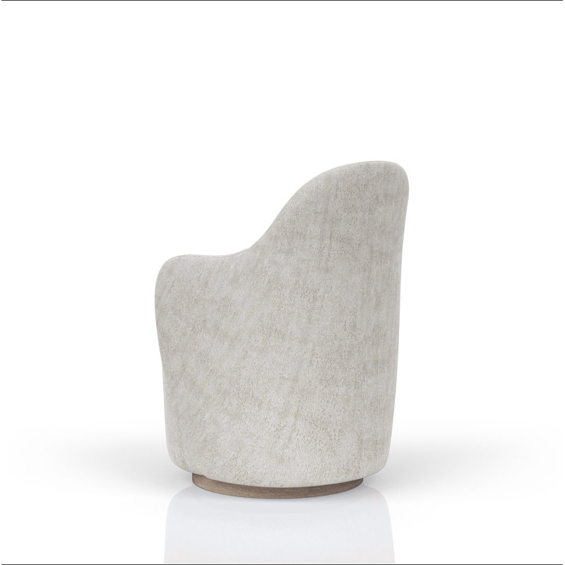Fauteuil demi-tonneau pivotant cacao et ivoire
