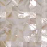 4" x 4" Authentic SeaShell Listello/Border Tile Seamless Square Mosaic in White Flesh Water Mother of Pearl Veined