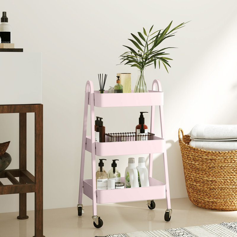 74.5cm H x 42.4cm W Utility Cart, Pink