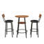 Ensemble 3 pièces table et chaises de bar rondes