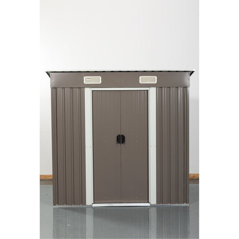 6ft X 4ft Outdoor Shed With Galvanized Iron - , , Sliding Door & Padlock Feature Metal Strong, , Ventilated Design