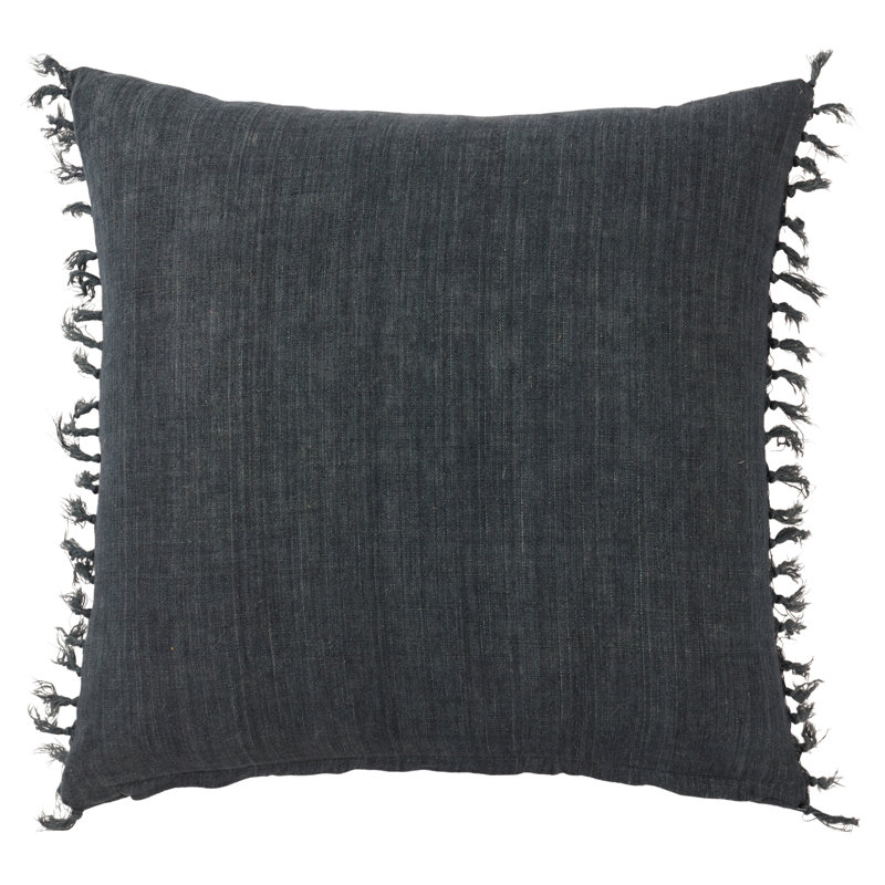 Sharron Square 100% Linen Pillow, Dark Slate, Polyester/Polyfill