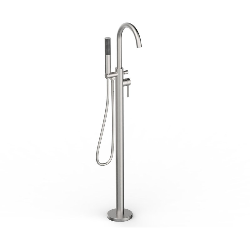 1 Handle Floor Clawfoot Tub Faucet, Brushed Nickel