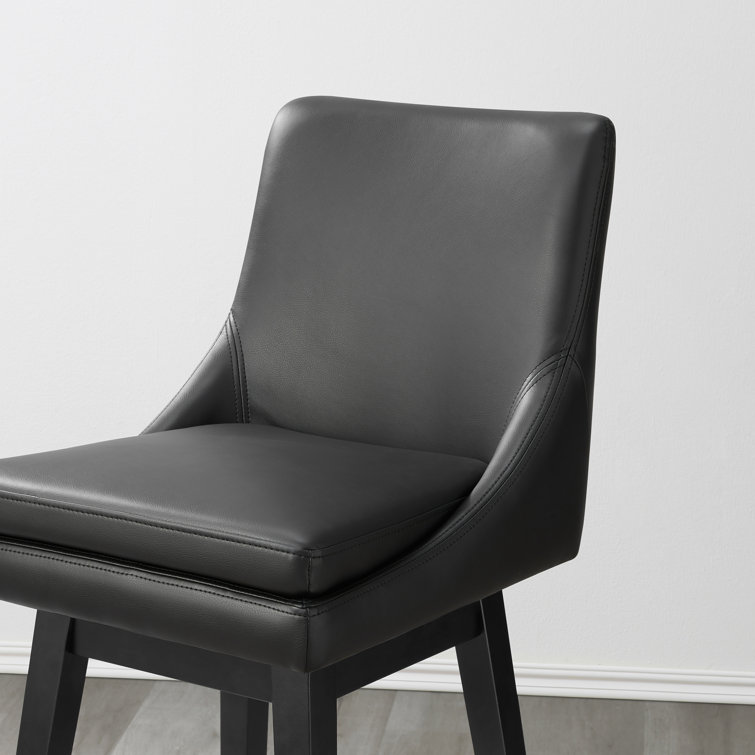 Aleksy Swivel Solid Wood Counter Stool