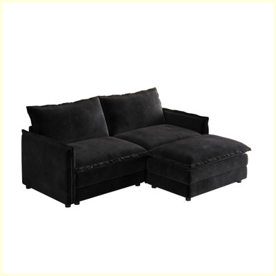 Canapé modulaire moderne en L avec repose-pieds 2 places