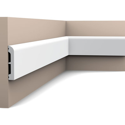 Base en polystyrène de 0,5 po d'épaisseur x 78 po de largeur x 3 po de longueur en blanc apprêté