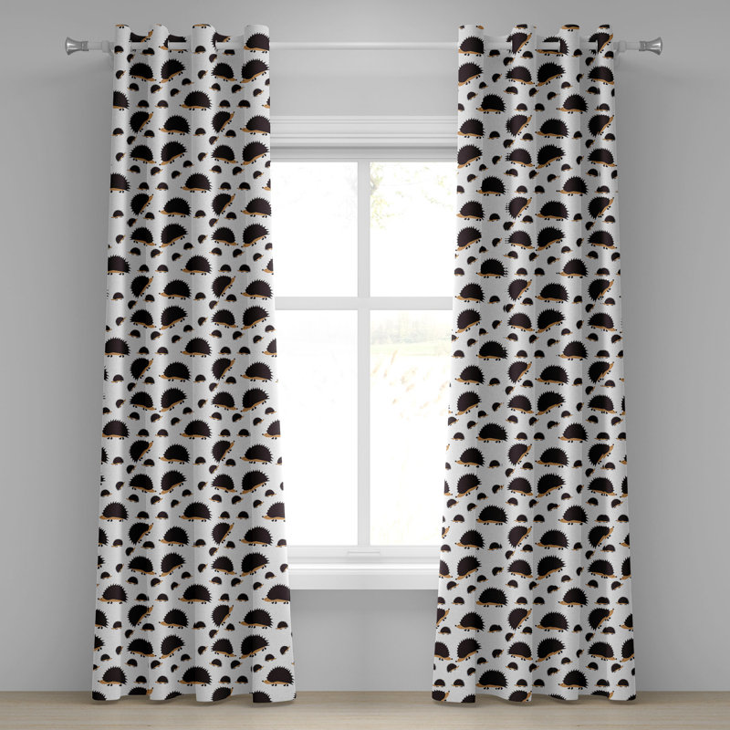Rideau de fenêtre à 2 panneaux East Urban Home Hedgehog, 50 po, brun phoque, L 50 po x L 108 po