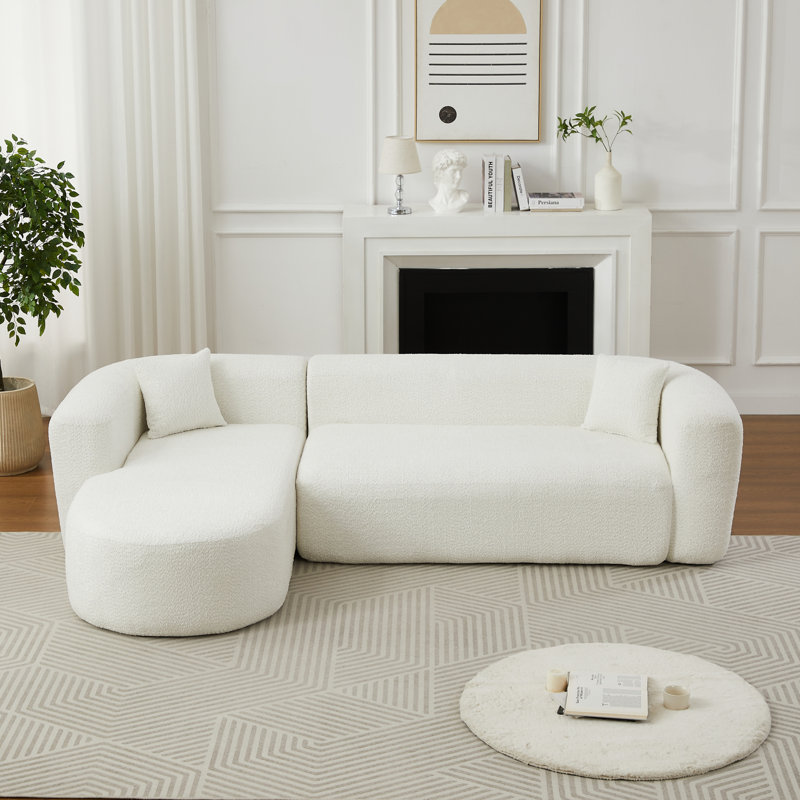 Canapé modulaire de luxe, tissu chenille, design incurvé moderne pour le salon