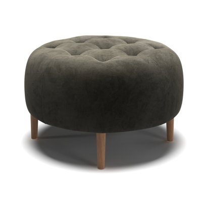 Geo 31.5" Wide Velvet Tufted Round Cocktail Ottoman