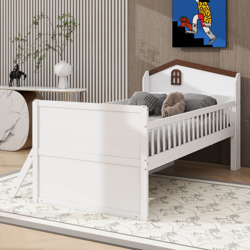 Cadre de lit simple offrant un grand espace de rangement - Livré avec 4 tiroirs, Blanc