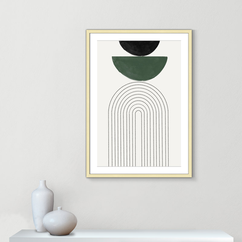 Reproduction de géométrie arquée par Miuus Studio, 25.5'' W x 35.5'' H, Matted Print, Matte Gold