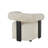 Jessa Polyester Curved Back Beige Accent Chair with Black Wood Support