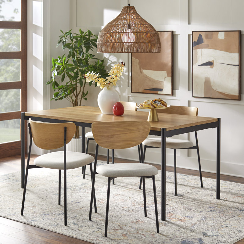 Jeremaiah Rectangular Dining Set, 5 Pieces: Table, 4 Chairs