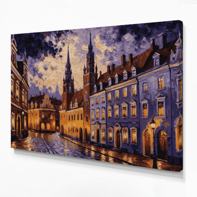 Cities Warsaw Poland Brown Canvas Wall Art