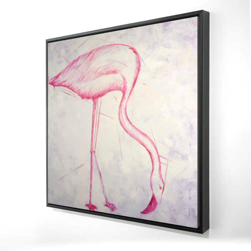 "Croquis de flamant rose" sur toile