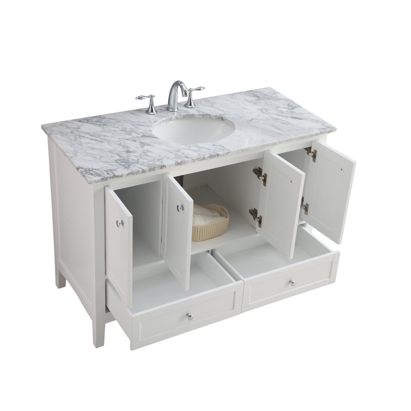 Linder 48'' Single Bathroom Vanity with Marble Top
