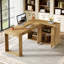 Bureau de direction en L 59 "avec armoire de rangement et tablettes