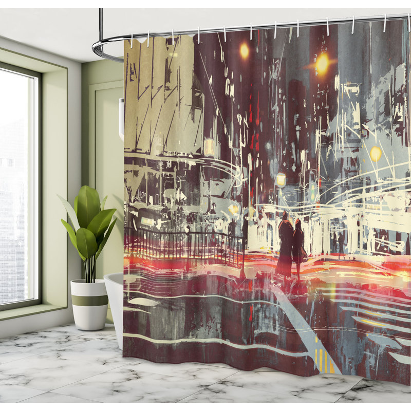 Shower Curtain with Hooks Included, 75"H x 69"W