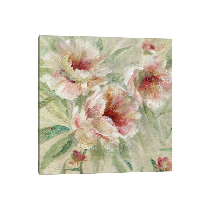 Peony Garden I by Carol Robinson - Painting on Canvas, Wrapped Canvas, 45.72 cm H x 45.72 cm W x 1.91 cm D