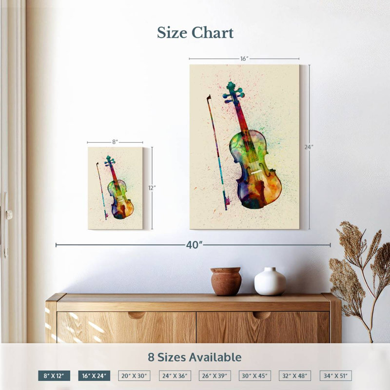 Abarca Violin Abstract I, 12" H x 8" W