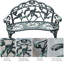 Banc d'extérieur en métal au look unique, pieds inclinés, largeur 21,25 po pour le porche, fabrication en aluminium coulé, poids de 22 lb
