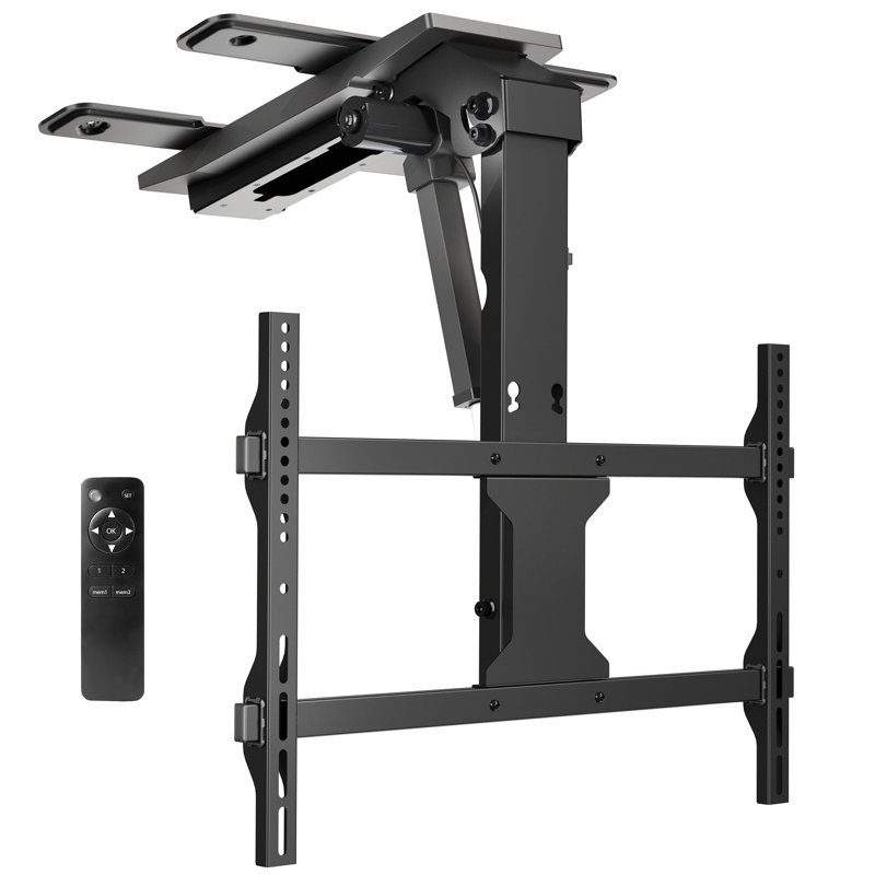 Vivo Black Electric Flip Down Ceiling Tv Mount For 37 To 70 Inch Screens